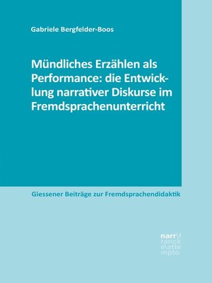 cover image of Mündliches Erzählen als Performance